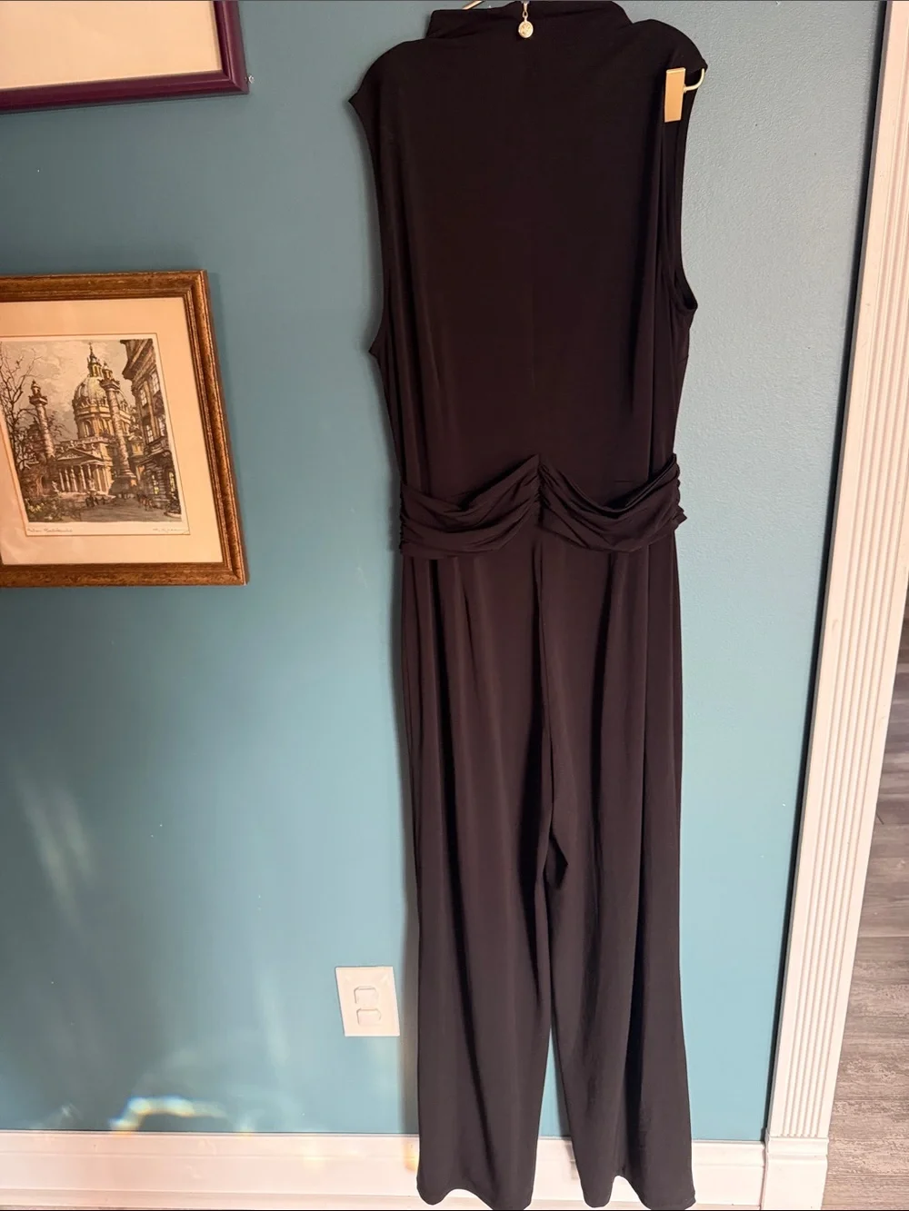 Michael Kors Sleeveless Black Wide-Leg Jumpsuit with Ring Buckle
